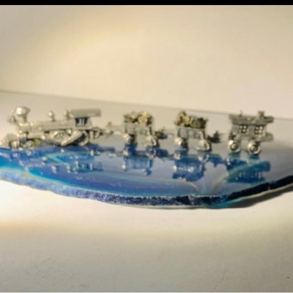 Miniature TRAIN AGATE pewter RAILROAD - Picture 1 of 3
